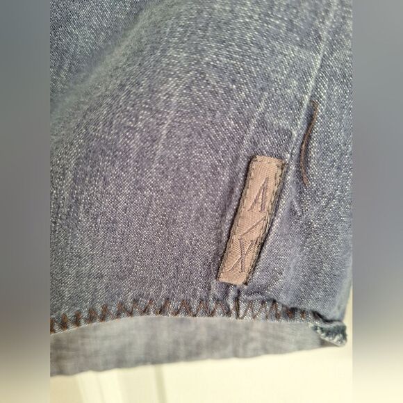 Armani Exchange Navy Denim Long Sleeve Casual Shirt Size Small - Picture 3 of 6